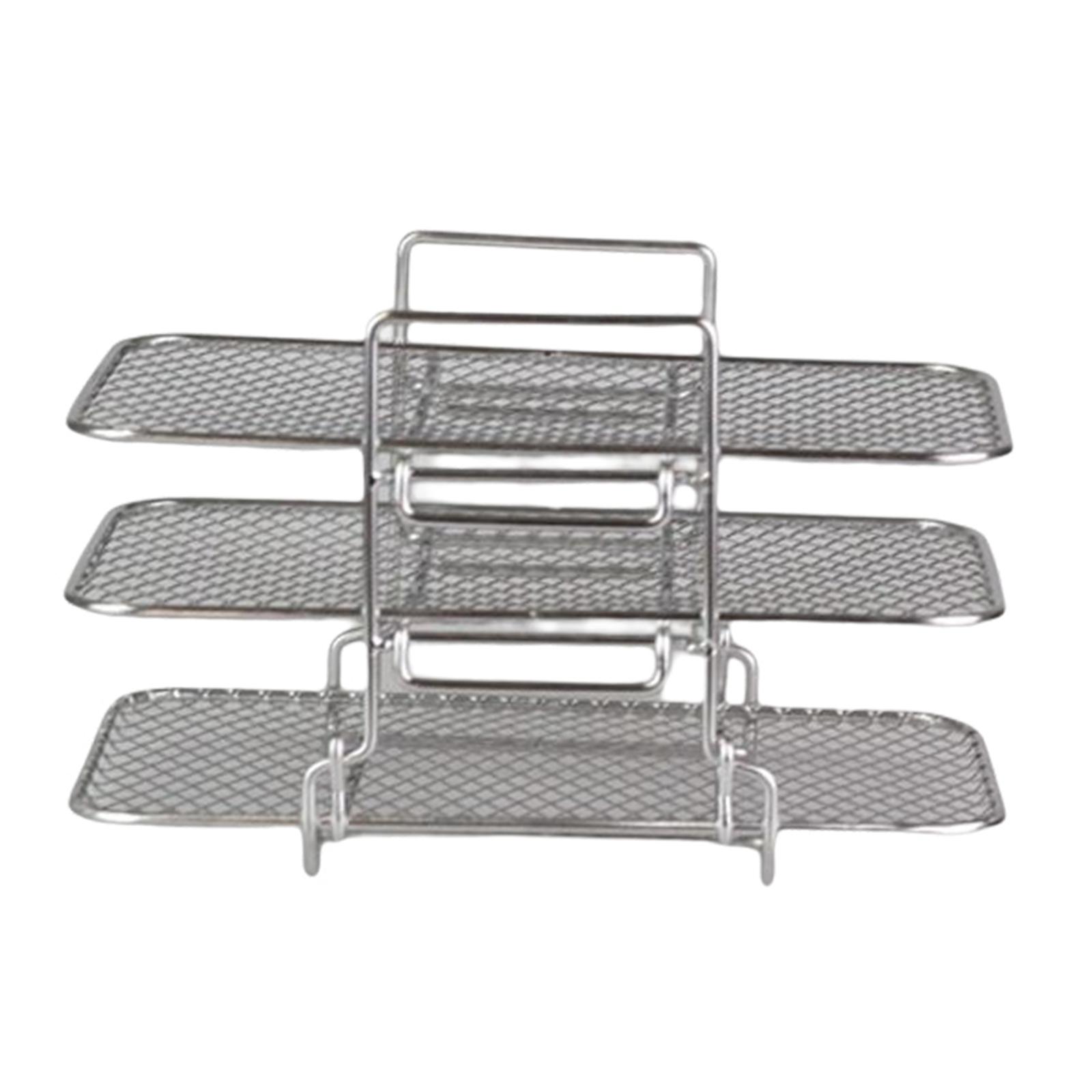Magideal - Estante Para Freidora De Material Acero Inoxidable Soporte De 3 Niveles Estante Para Parrilla Fácil De Limpiar Estante Para Deshidratador De Alimentos