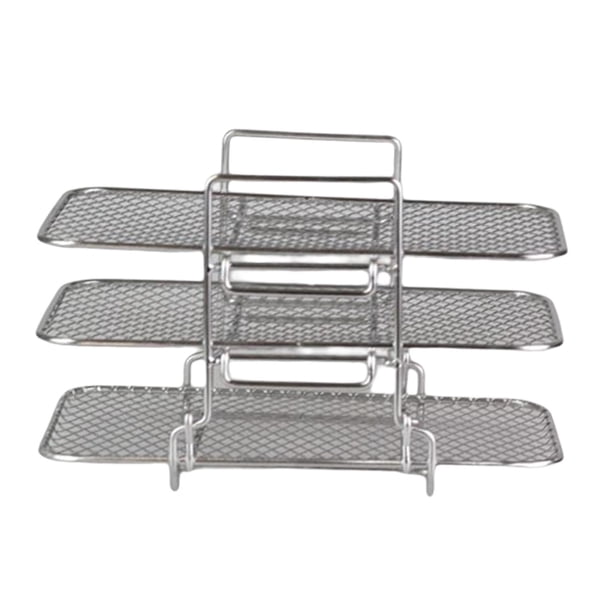 Estante para freidora de material acero inoxidable Soporte de 3 niveles Estante para parrilla fácil de limpiar Estante para deshidratador de alimentos