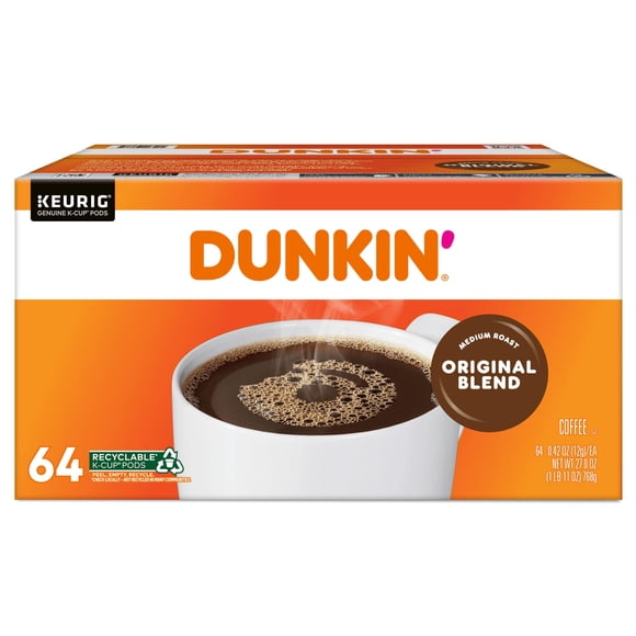 Cápsulas de café Dunkin' Donuts Original Blend tostado medio 64 unidades