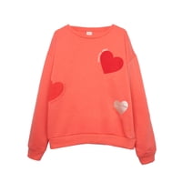 Pillin - Polerón Niña Cuello Redondo Estampado Corazones Naranjo