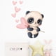 thumbnail image 1 of 1pc Panda Wall Stickers, Heart Shaped Animal Stickers, Wall Art Stickers For Kids Room Living Room Bedroom Nursery Decoration Wall Decal, 1 of 4