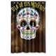 thumbnail image 1 of Cortina de ducha con diseño de calavera y flores del Día de los Muertos, juego de cortina de baño con ganchos, tamaño 48 x 72 pulgadas, 1 of 3