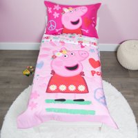 Juego De Ropa De Cama Para Niños Pequeños Peppa Pig Be Nice & Kind Con Edredón Rosa