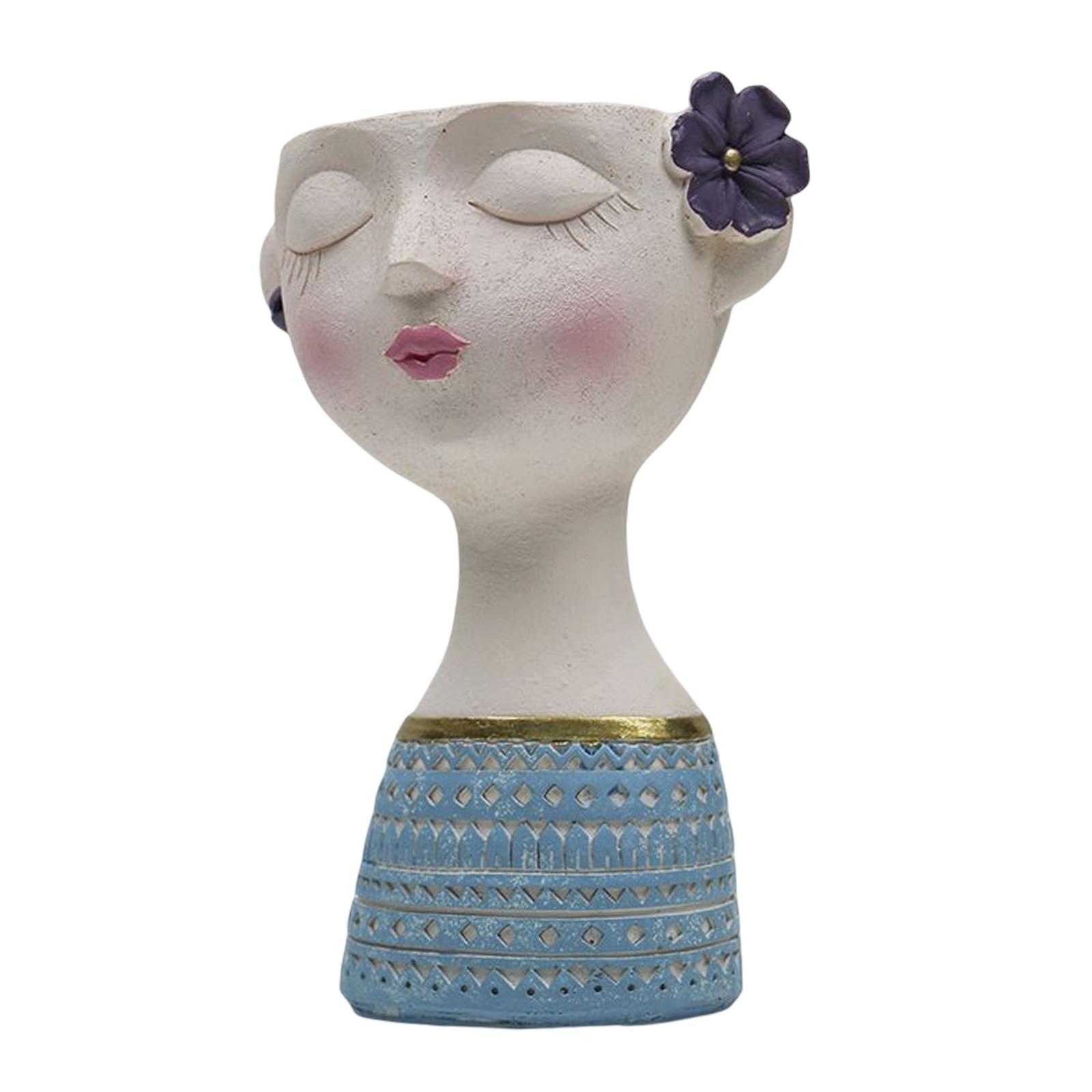 Magideal - Niñas Resina Estatua S Tallos Manojo Plantas De Interior Brote Titular Florero Para Cocina Sala De Estar Adorno Fiesta De Inauguración De , Azul