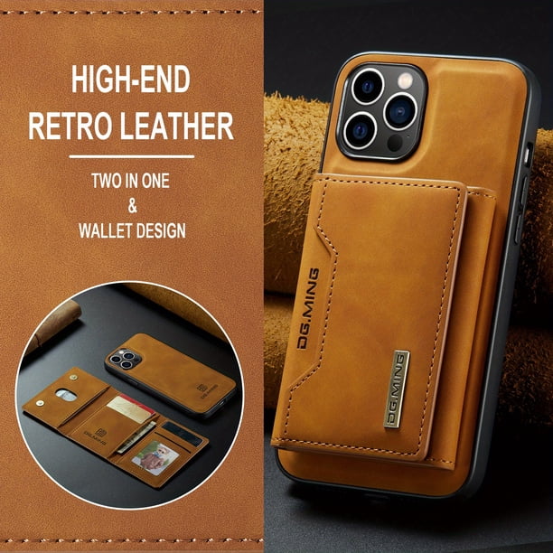 Wallet Case For IPhone 14 13 12 Pro Max Plus With Card Holder,Detachable Magnetic Faux Leather Kickstand Case With 8 Card Slots,Shockproof Cover