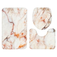 Magideal - Juego De Alfombras De Baño De 3 Piezas Con Funda Para Asiento De Inodoro, Alfombra De Baño Lavable, Decoración De Baño, Alfombra Antideslizante Para S Mármol