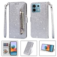 Funda Para Foxdock Elegante Funda Xiaomi Poco M6 Pro 4G Glitter Con Cremallera-Ideal Para El Uso Diario