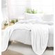 thumbnail image 4 of PiccoCasa Manta de Cama de Lujo de Forro Polar Tejido de Malla Full-XL Blanco, 4 of 7