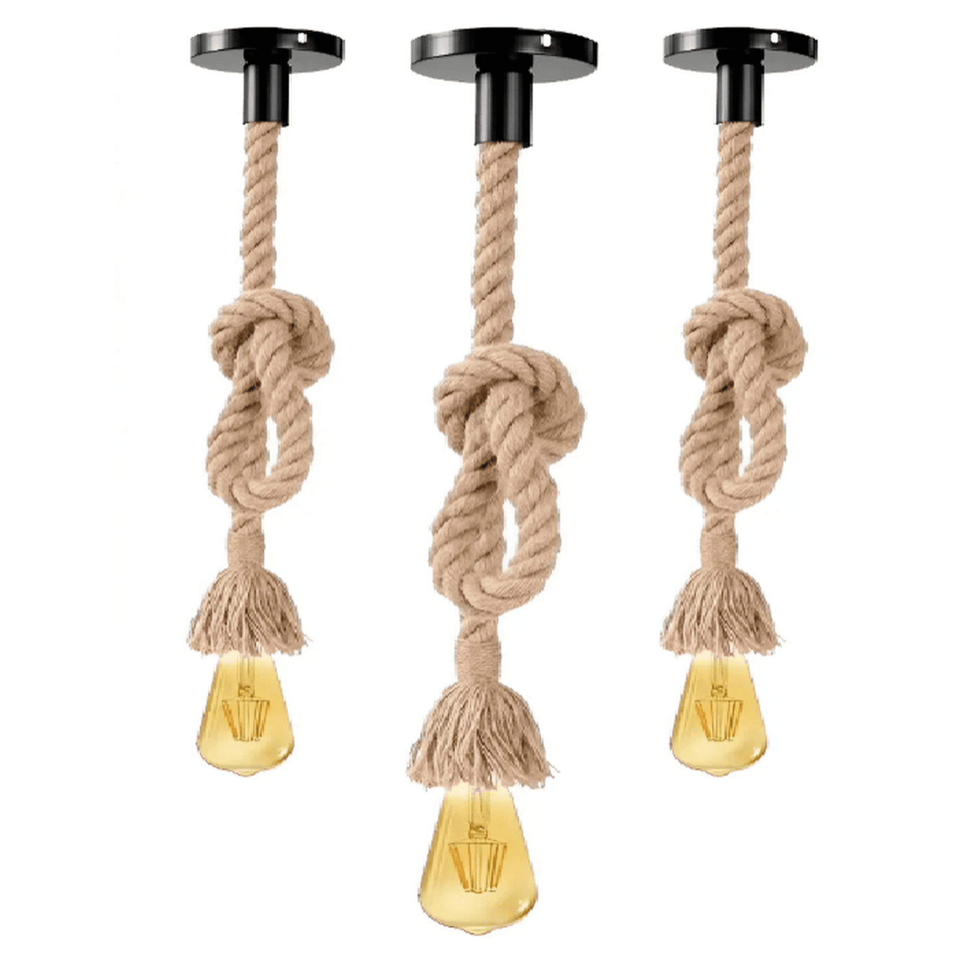 Want - Pack 3 Soquete Decoración Cañamo E27 (certificado)