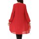 thumbnail image 3 of INSPIRE CHIC Blusas Asimétricas de Mujer con Mangas Largas de Linterna y Cuello Redondo, Elegantes y Casuales de Chifón, Talla M, Rojo, 3 of 6