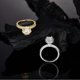 thumbnail image 2 of Anillo de Moissanita Dorada Color D Claridad VVS1 Anillo de Promesa 1 Quilate Plata Esterlina 925 Anillos de Compromiso para Mujer Anillos de Boda de Eternidad Talla 5-9, 2 of 6