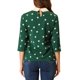 thumbnail image 3 of INSPIRE CHIC Blusa de Mujer con Cuello Peter Pan en Contraste, Mangas 3/4, Camisa Talla M Verde Oscuro, 3 of 7