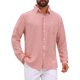 thumbnail image 1 of INSPIRE CHIC Camisa de Hombre Casual de Manga Larga de Seersucker a Rayas con Bolsillo en el Pecho S Rojo, 1 of 5