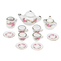 Magideal - Juego De Té De Casa De Muñecas De Cerámica De 11 Uds., Bandeja De Juguete De Imitación, Decoración De Suministro De Cocina, Vajilla De Regalo De , Estilo B
