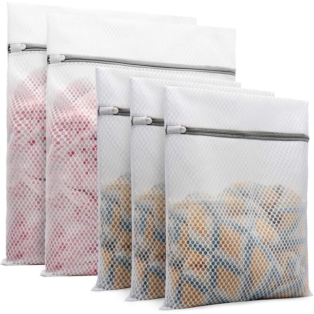 3 bolsas de lavandería de malla de panal duraderas para prendas delicadas (1 grande de 40 x 50 cm, 1 mediana de 30 x 40 cm, 1 pequeña de 23 x 30 cm)