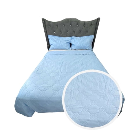 Iiimussa - Cubrecama Quilt De Lujo Verano Delgado King Celeste