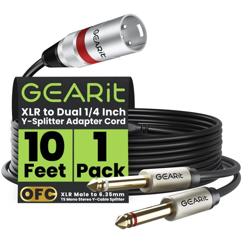 Cable Gearit Xlr A Doble 1/4"" Ts Mono 3 M