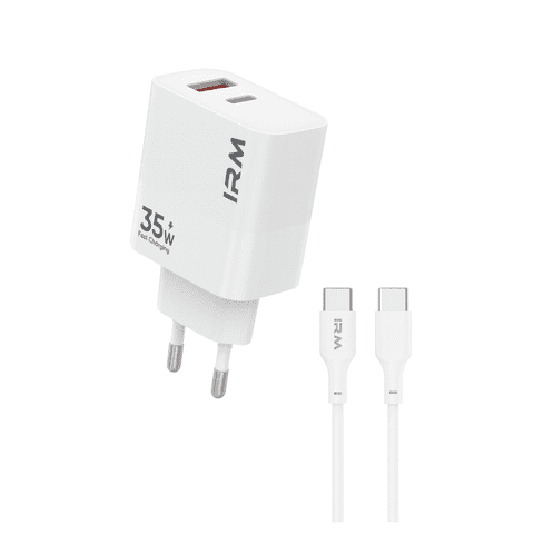 Irm - Cargador Carga Rápida 35W Doble Usb Usb-C + Cable Usb-C