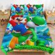 thumbnail image 1 of Super Mario 3-Piece Comforter Set for Bedroom Super Mario Bedding Set for Kids Adults Soft Microfiber Duvet Cover Set with Zipper Closure, 1 of 5
