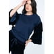 thumbnail image 2 of Top de Cuello Redondo con Mangas con Volantes de Terciopelo Escalonado, 2 of 5