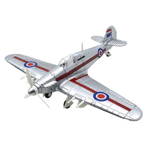 Magideal - Kits De Construcción De Caza 1:48, Adorno De Ensamblaje De Avión Diy, Avión De Colección, Decoración De Mesa Educativa, Juguetes Para Niños, Modelo De Plata