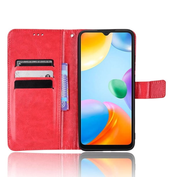 Funda tipo libro para Xiaomi Redmi 10C, cartera todo‑en‑uno, funda multifuncional con tarjetero y correa de muñeca desmontable
