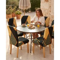 Mylhogar - Juegos De 6 Fundas Para Sillas Con Diseño Elastico