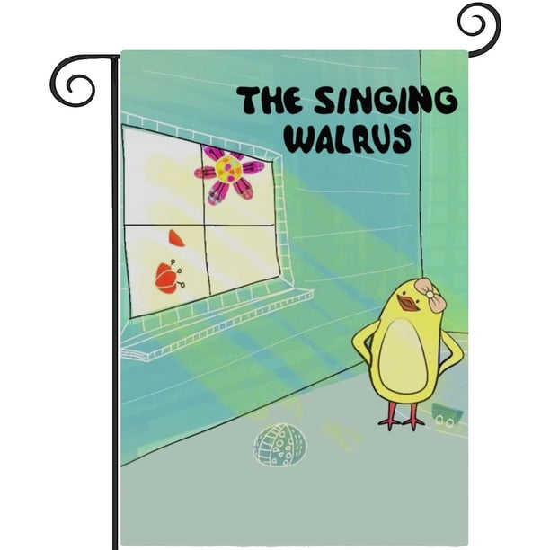 La Morsa Cantante-bandera de jardín temática. Regalo perfecto para fans, amigos y familiares, ideal para actividades al aire libre y decoración de fiestas.28CM*45CM