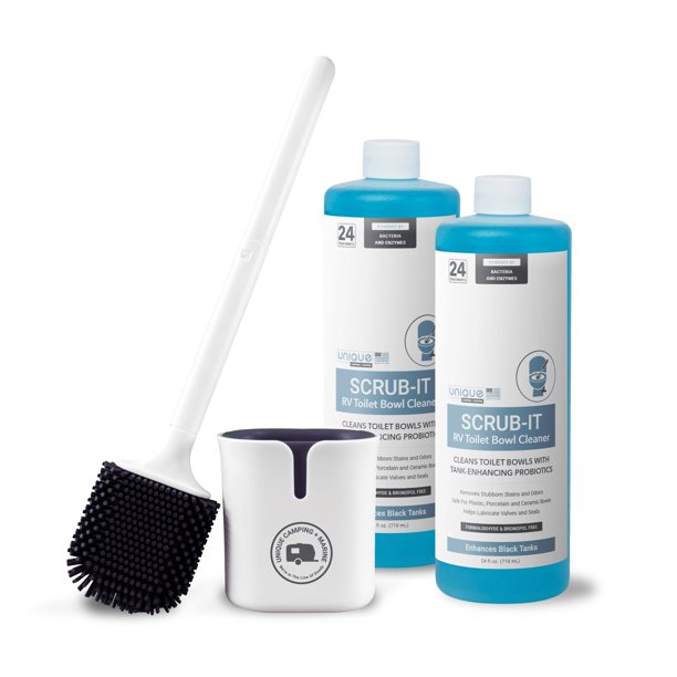 Paquete combinado de limpiadores de inodoros para vehículos recreativos Unique Scrub-It 710 ml x 2