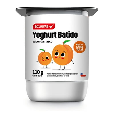 Yoghurt Batido Sabor Damasco Pote 110 G Acuenta