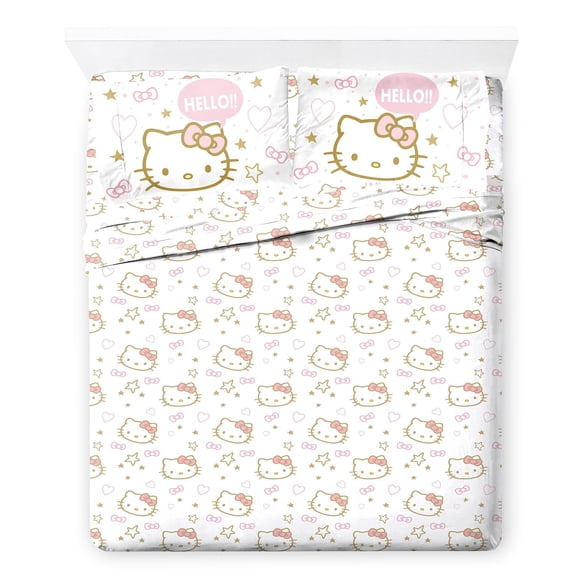 Juego de sábanas Jay Franco Hello Kitty Ultrasoft Queen de 4 piezas