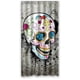 thumbnail image 1 of Cortina de ducha con diseño de flores, calaveras, cruces y flechas, color gris, con ganchos, tamaño 91 x 183 cm, 1 of 3