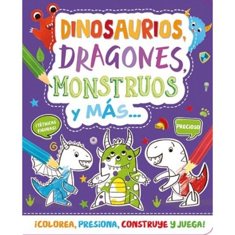 Edimat Libros - Libro Dinosaurios, Dragones, Monstruos Y Mas... (Arma Y Colorea)