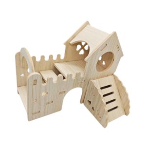 Ioensy - Casa De Madera Para Hámster, Divertido Refugio Para Ratones, Hámsters Y Mascotas Pequeñas.
