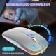 thumbnail image 5 of Mouse Inalambrico Bluetooth y 2.4GHz con Modos Dual, Recargable y Ergonómico, Click Silencioso y 3 DPI Ajustables - Ideal para PC, Mac, Computadoras y Portátiles - Color Plata, 5 of 5