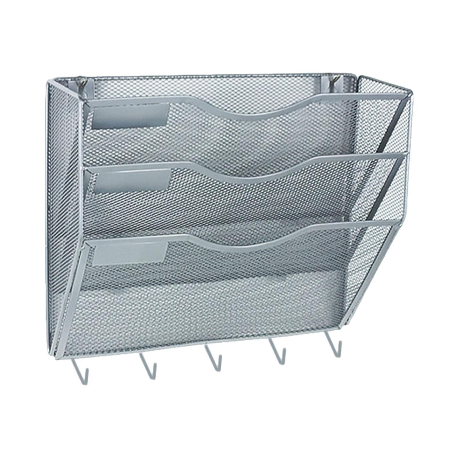 Ioensy - Organizador Del Documento Del Archivo De Montaje De Pared Versátiles De Guardado De Guardado Revistas De Letras Plateado Plateado