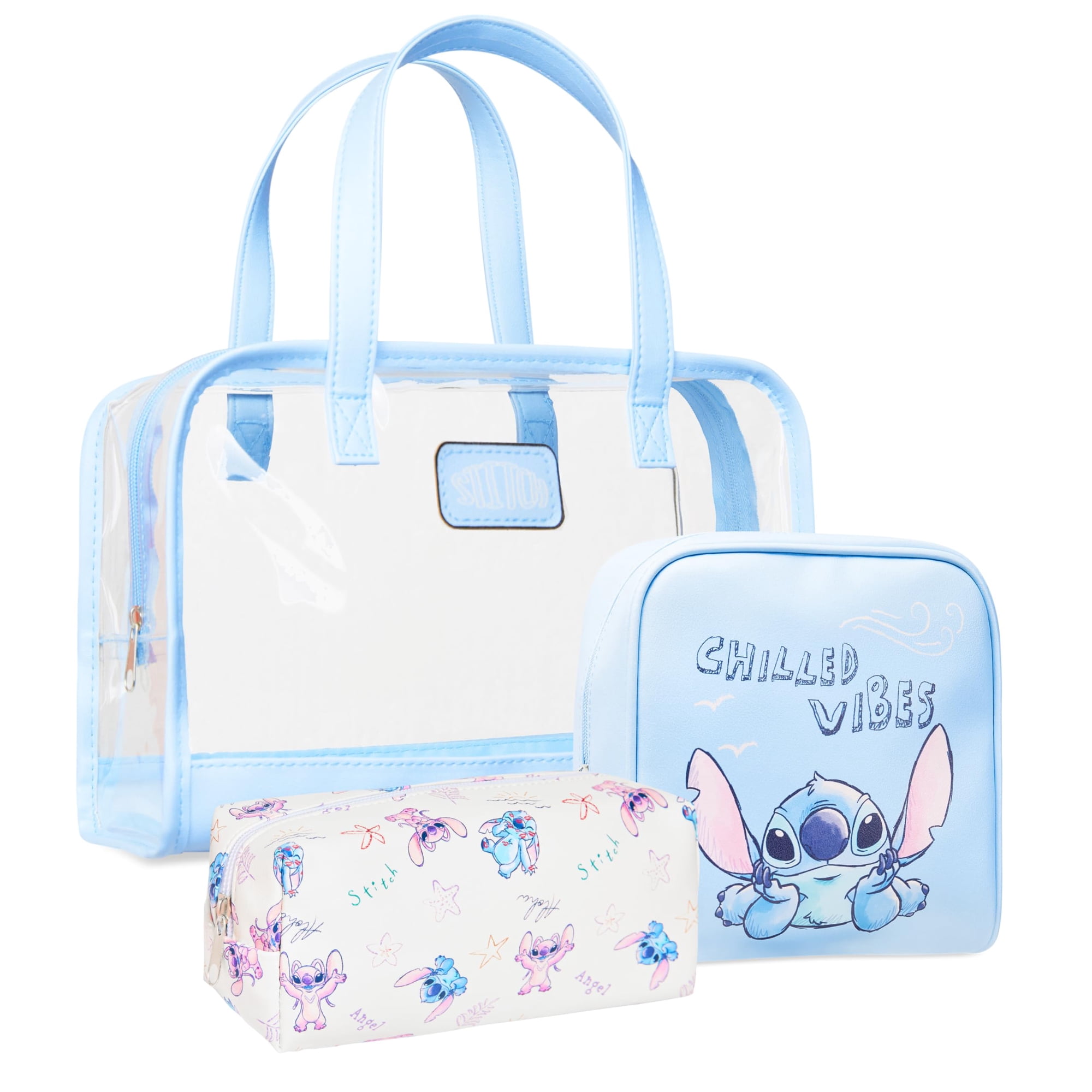 Set De Neceseres Disney Stitch Para Mujer Con Botellas De Viaje