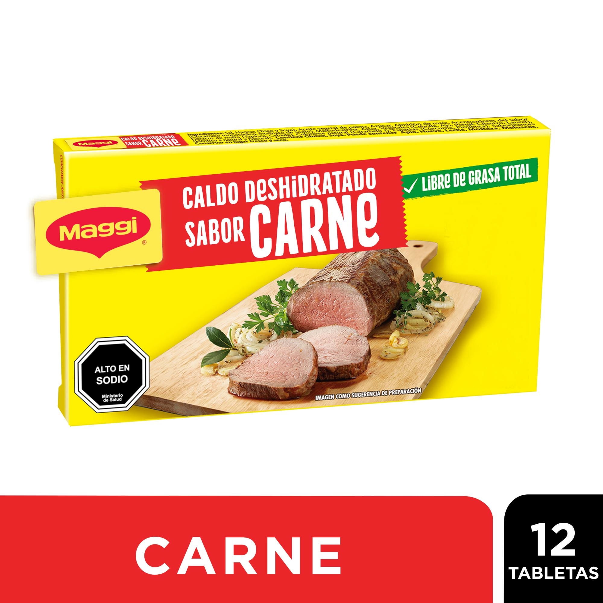 Caldo Sabor Carne (12 Tabletas) Caja 120 g Maggi