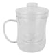 thumbnail image 1 of Vaso de vidrio transparente resistente al calor de 400 ml con tapa con filtro para té, ideal para oficina, 1 of 8
