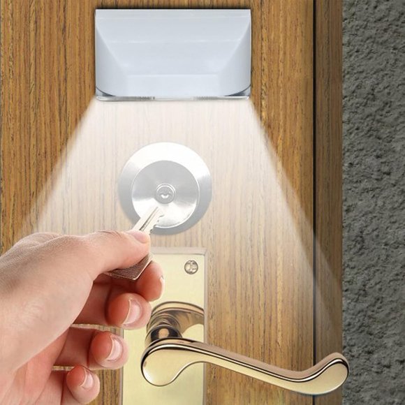 Luz nocturna en forma de llave cuadrada para puerta con sensor de movimiento