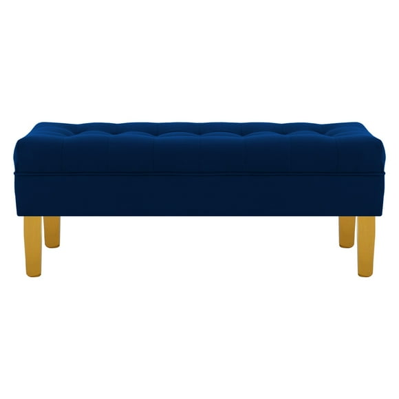 Banqueta Wood 2c Felpa 01 Azul Marino