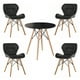 thumbnail image 1 of Comedor Mesa Redonda Negra 80cm + 4 Sillas Radar Negras, 1 of 8