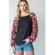 thumbnail image 1 of Top con Escote Redondo y Estampado Animal en Color Block, 1 of 4