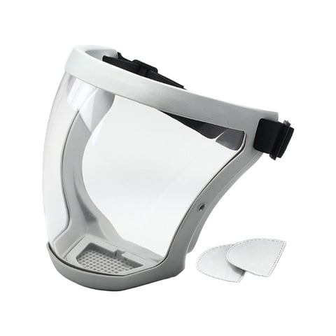 Magideal - Protector Facial Completo Con Orificio Transpirable Y Ergonómico Para Esmerilado, Máscara Protectora Facial Gris Y Claro