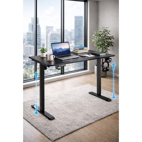 Cosas Casa - Escritorio Electrico Altura Regulable Bavaro Negro