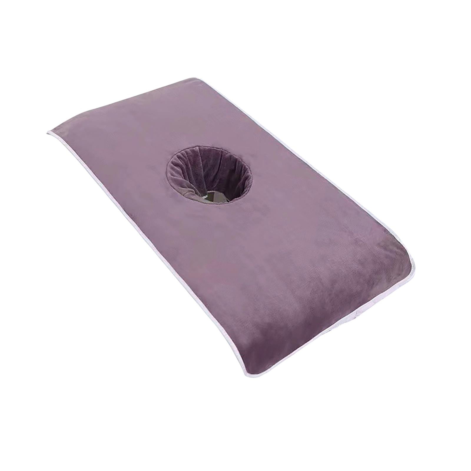 Magideal - Funda De Cama De Masaje Toalla Con Orificio Para La Cara Toalla De Mesa De Masaje De Salón Transpirable Y Versátil Para Mujeres Profesionales Funda De Gris Púrpura