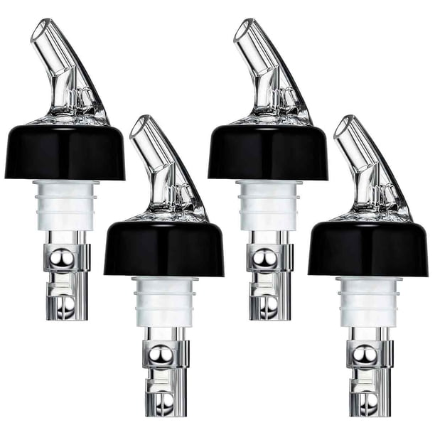 Vertedor automático de botellas con medidor, dispensador rápido de bebidas, vino, cócteles y utensilios de bar para el hogar - 30 ml (paquete de 4)