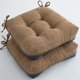 thumbnail image 1 of Xiao Hua Tapete para Silla de Comedor Marrón Claro con Lazo - Juego de 2 Piezas, Tapete de Silla de Espuma para Interiores con Base Antideslizante, Tapete simple Antideslizante para Mesa y Silla de, 1 of 4