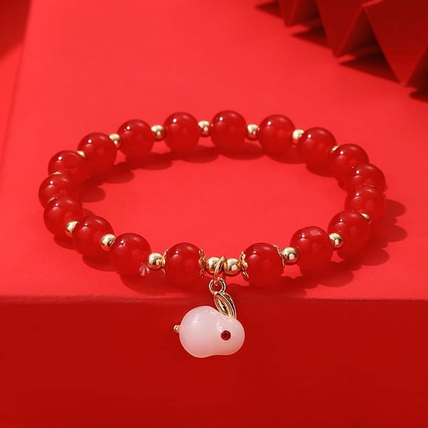 Chinese Style Jade Rabbit Bracelet Necklace Earrings 3pcs/Set 18K Gold Plated Jewelry For Women Girls BFF Gift Easter Bunny