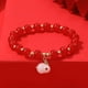thumbnail image 1 of Chinese Style Jade Rabbit Bracelet Necklace Earrings 3pcs/Set 18K Gold Plated Jewelry For Women Girls BFF Gift Easter Bunny, 1 of 3